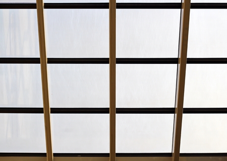Elements of modern architecture of glass, steel and concrete. View of buildings from inside and outside.の写真素材