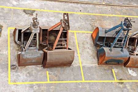 Cargo terminal for unloading grain cargo to coastal cranes. Port Zhoushan, China. November, 2019.