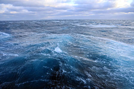 Stormy weather and waves in the pacific ocean