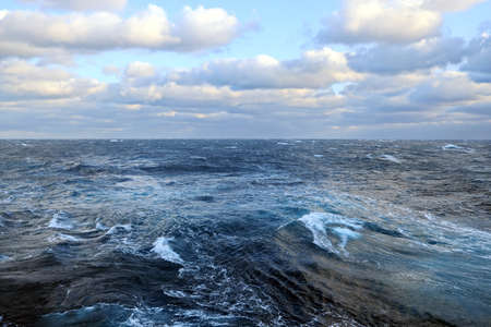 Stormy weather and waves in the pacific ocean
