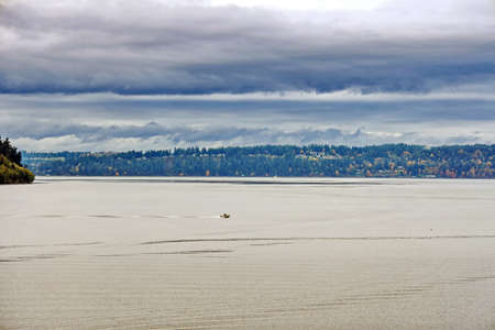Tacoma City, USA. October, 31.2019. Various panoramic views of the city and the coastline in the...