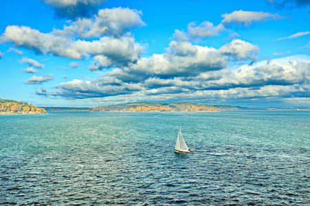 Tacoma City, USA. October, 31.2019. Various panoramic views of the city and the coastline in the daytime and evening.のeditorial素材