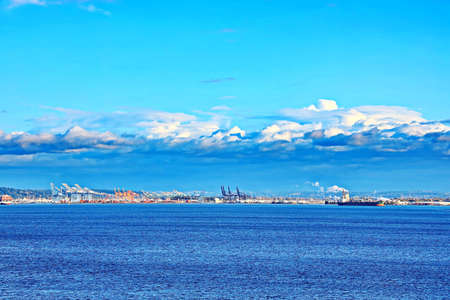 Tacoma City, USA. October, 31.2019. Various panoramic views of the city and the coastline in the daytime and evening.のeditorial素材