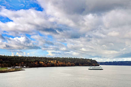 Tacoma City, USA. October, 31.2019. Various panoramic views of the city and the coastline in the daytime and evening.のeditorial素材