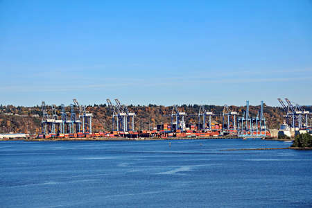 Tacoma City, USA. October, 31.2019. Various panoramic views of the city and the coastline in the daytime and evening.のeditorial素材