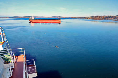 Tacoma City, USA. October, 31.2019. Various panoramic views of the city and the coastline in the daytime and evening.のeditorial素材