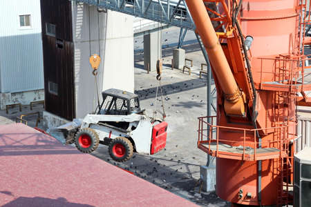 Cargo terminal for transshipment of grain, containers and other cargoes. Jeddah Port, Saudi Arabia....