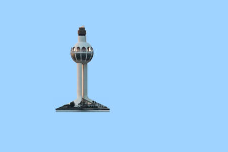 Lighthouse as a symbol of the port of Jeddah, Saudi Arabia. December, 2018