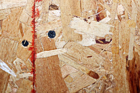 Wood shavings pressed into slabs used as a base and background.
