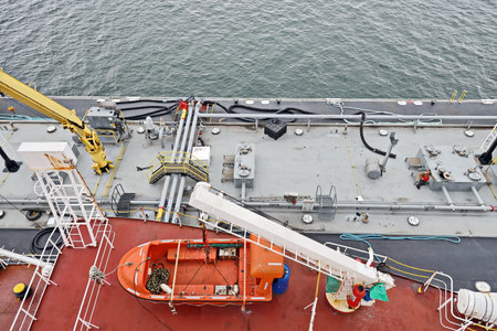 Bunkering operations at the port of Vancouver, WA, USA. August, 2020. Columbia river.