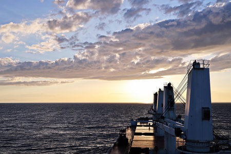 Various kinds of colorful blue sky, white clouds and open spaces of the world ocean. Seascapes. View...