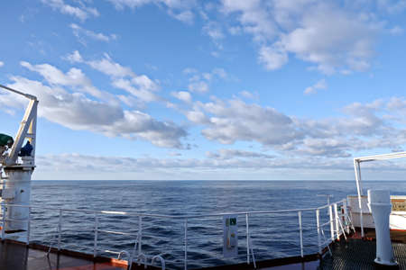 Various kinds of colorful blue sky, white clouds and open spaces of the world ocean. Seascapes. View...