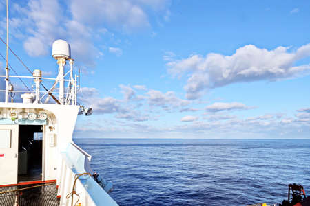 Various kinds of colorful blue sky, white clouds and open spaces of the world ocean. Seascapes. View...