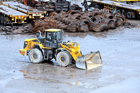 Paradeep, India, October, 21, 2020. Cargo terminal for unloading bulk cargo of limestone by shore...