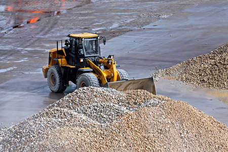 Paradeep, India, October, 21, 2020. Cargo terminal for unloading bulk cargo of limestone by shore...