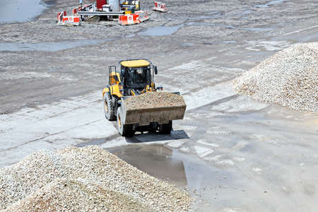Paradeep, India, October, 21, 2020. Cargo terminal for unloading bulk cargo of limestone by shore...