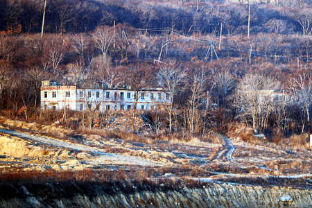 Various panoramic views of the piers, terminal and coastline of the Port of Vostocnyy, Russia.の写真素材