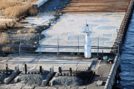 Various panoramic views of the piers, terminal and coastline of the Port of Vostocnyy, Russia.の写真素材