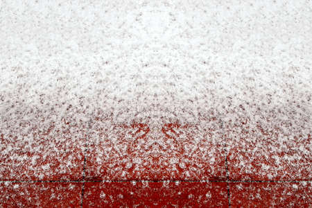 First snow surface, natural white texture as background on top view.の写真素材