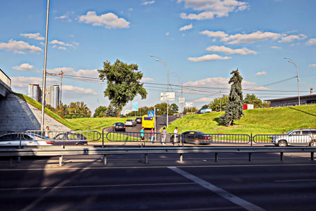 Kyiv, Ukraine August, 18, 2020. Streets and squares, buildings and tourist attractions of the city of Kyiv, capital of the Ukraine.のeditorial素材
