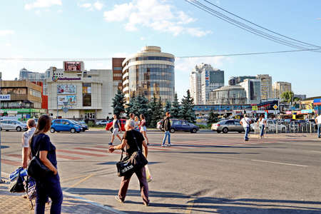 Kyiv, Ukraine August, 18, 2020. Streets and squares, buildings and tourist attractions of the city of Kyiv, capital of the Ukraine.のeditorial素材