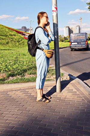Kyiv, Ukraine August, 18, 2020. Streets and squares, buildings and tourist attractions of the city of Kyiv, capital of the Ukraine.のeditorial素材