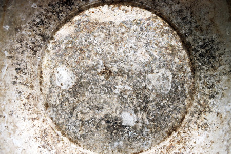 Old dirty faucet, close up. Abstract background for design.の写真素材