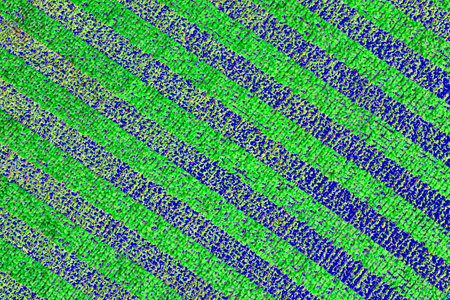 Green and blue striped fabric texture useful as a background in high resolutionの写真素材