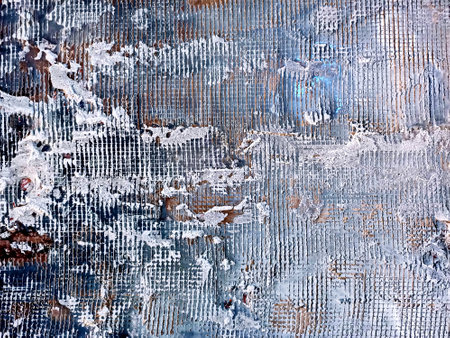 abstract background of a frozen window with blue and white glittersの写真素材