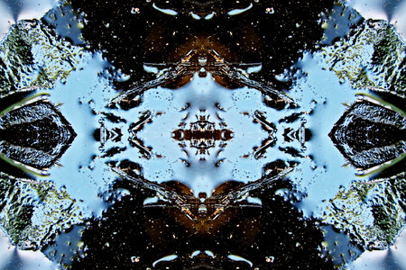 Abstract kaleidoscope background. Beautiful multicolor kaleidoscope texture. Unique kaleidoscope design.の写真素材