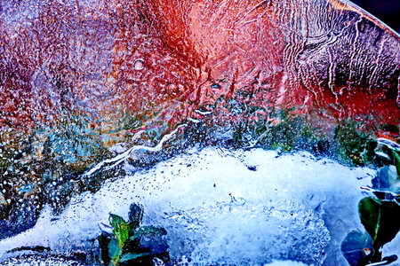 Ice on the window as a background. texture. close-up.の写真素材