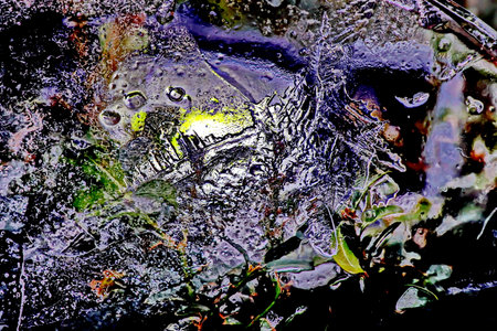 ice and water drops on the glass as an abstract background. macroの写真素材
