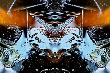 Abstract background with water drops. Computer generated 3D photo rendering.の写真素材