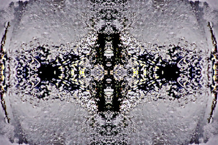 Frosty pattern on the window glass. Abstract background for design.の写真素材