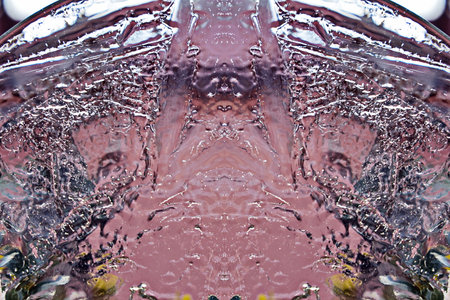 abstract background of water drops in a glass vase close upの写真素材
