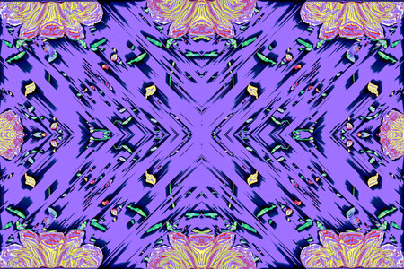 abstract background with blue and purple floral ornament, kaleidoscope