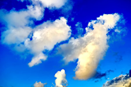 clouds in the blue sky, beautiful photo digital picture, nature seriesの写真素材