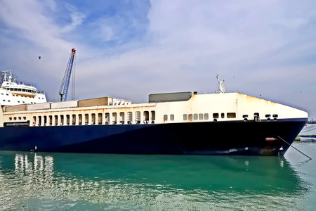 Luxury cruise ship in the port of Odessa, Ukraine
