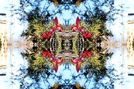 A kaleidoscope, abstract fantasy, illustration, can be used as a backgroundの写真素材