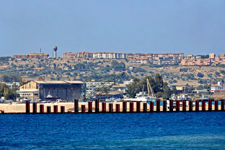 Panoramic view of the portの写真素材