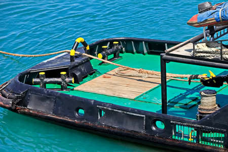 Fishing boat in the sea. Close-up of a fishing boat.