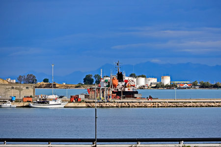 View of the port of Gdynia, Pomerania, Polandの写真素材