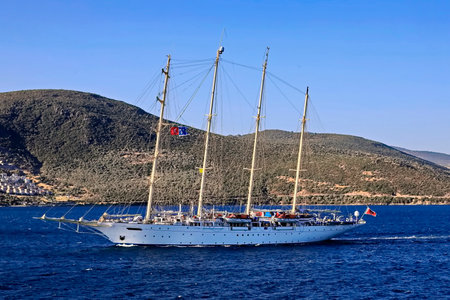 Sailing yacht in the Aegean Sea, Turkey, Europe