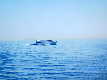 luxury yacht in the sea, photo as a background, digital imageの写真素材