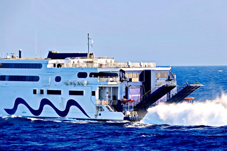 Ferry in the Red Sea. Egypt. Sharm El Sheikhの写真素材