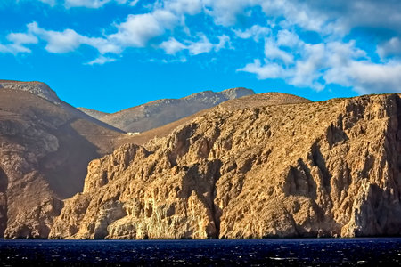 Rocky coast of the island of Crete in the Mediterranean Seaの写真素材