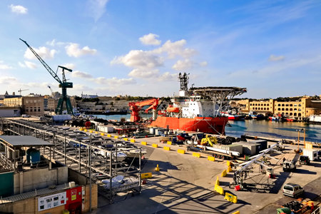 Port of Genoa in Italyの写真素材