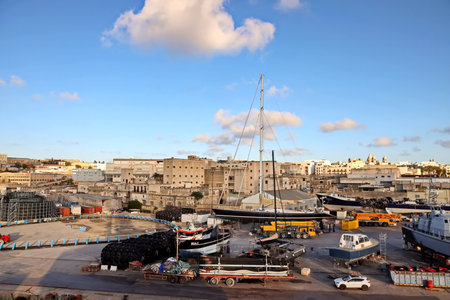 View of the port of Barcelona, Spainの写真素材