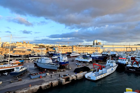 Port of Valletta in Maltaの写真素材