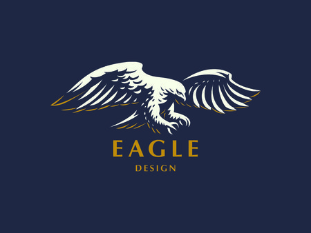 The flying eagle. Vector emblem.のイラスト素材